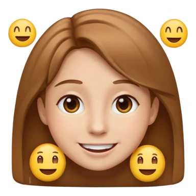 happy emojis, light brown hair  sticker