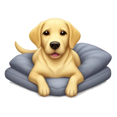 Yellow lab dog laying down on a cozy bed sticker