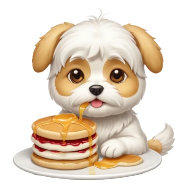 White Maltese eat pancakes sticker