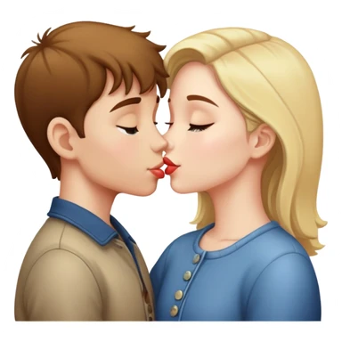Boy and girl kissing  sticker