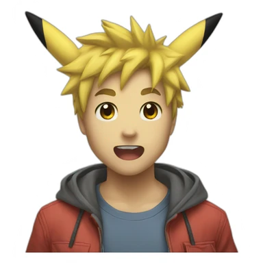 Pikachu bite ash sticker