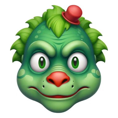 sad dinosaur clown sticker