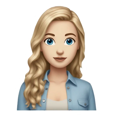 stunning white girl light brown hair blue eyes sticker