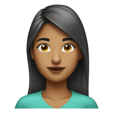 una chica morocha con una bincha sticker