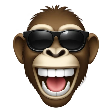 Laughing monkey with shades on sticker