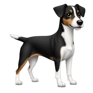 All Black dog Jack Russell Terrier full body sticker