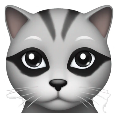 black cat with a black lip and a white lip sticker