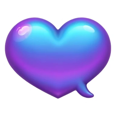 chat bubble emoji with a purple heart inside of it sticker