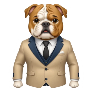 bulldog wearing a tailored English suit and tie sticker