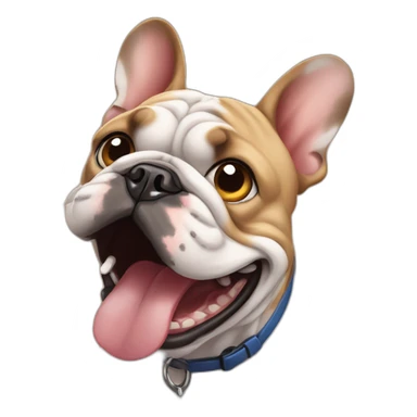 France-BullDog with big ears and big mouth sticker