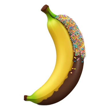 Chocolate banana with rainbow sprinkles sticker