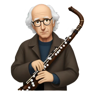 Sad Larry David with a bassoon  sticker