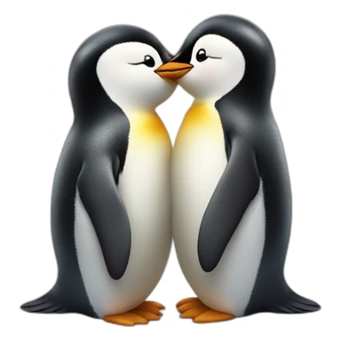Penguin gives a kiss sticker