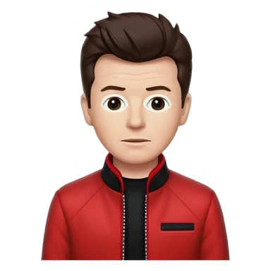 Rick Astley that’s really red and you can’t even see major parts of his face or his body and the background is pitch black sticker