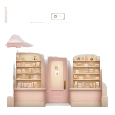 Light pink and beige aesthetic Bookshop sticker