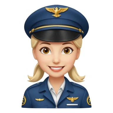 female Pilot wearing a pilot hat sticker