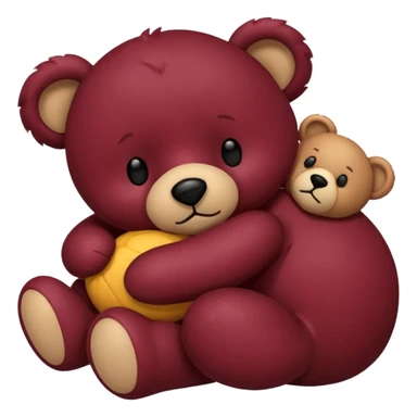 Maroon colored teddy bear sleeping sticker