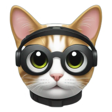 emoji of a a cat wearing an apple vr headset sticker