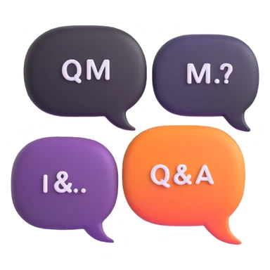 Q&A speech bubbles, question and answer sticker