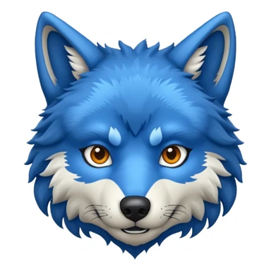 blue wolf head sticker