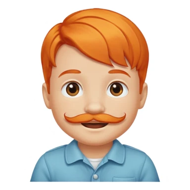 orange hair mustashed baby sticker