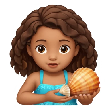 Baby Moana with a seashell sticker