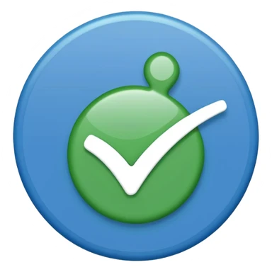 Green tick in blue colour sticker