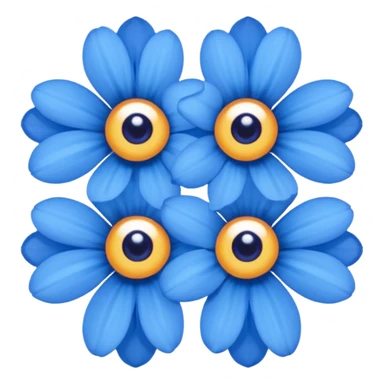 blue flowers with two eyes sticker