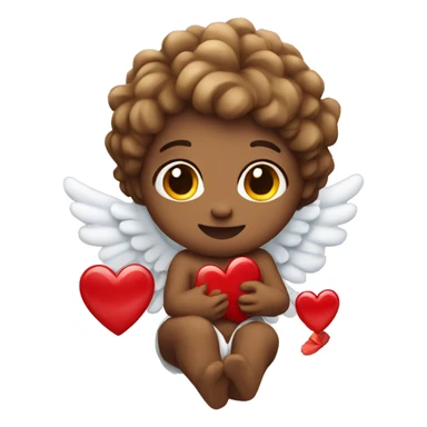 Cupid with a heart sticker