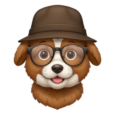 dog wearing a hat and glassess sticker