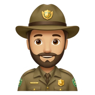 Male Park Ranger with beard  sticker