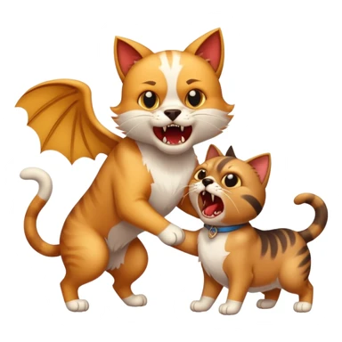 Cat and dog fighting sticker