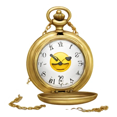 pocket watch with gold chain sticker