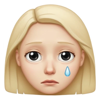 Sad face with a tear  sticker