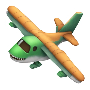 Dinosaur flying airplane sticker
