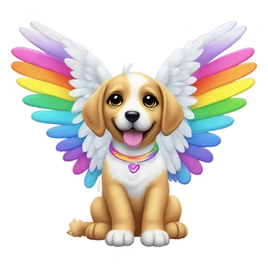 Lisa frank rainbow puppy with angel wings sticker