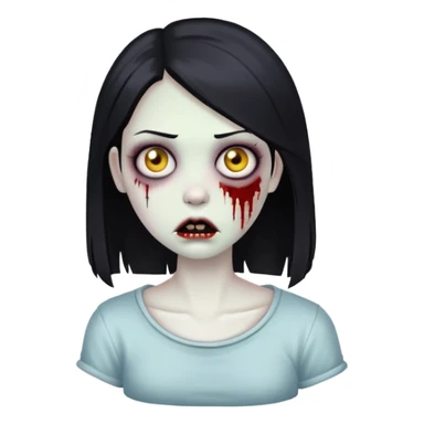 zombie girl with black straight hair  sticker
