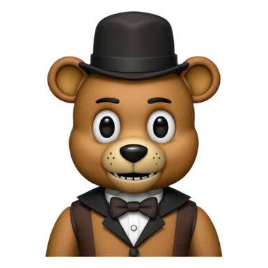 Freddy Fazbear with black and tiny hat from Five Nights At Freddy's Movie sticker