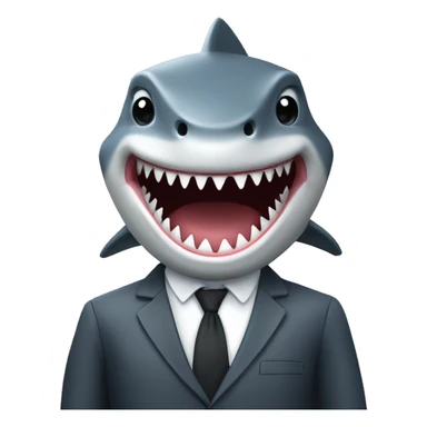 Shark work in office sticker