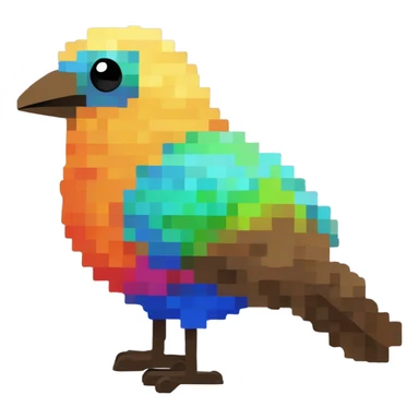 Digital 8-bit bird sticker