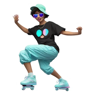 Vaporwave person dancing Skater fashion aesthetic baggy clothes graphic t shirt 420 sticker