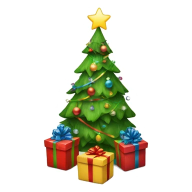 Christmas tree with gifts sticker