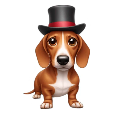 Sausage dog in hat sticker