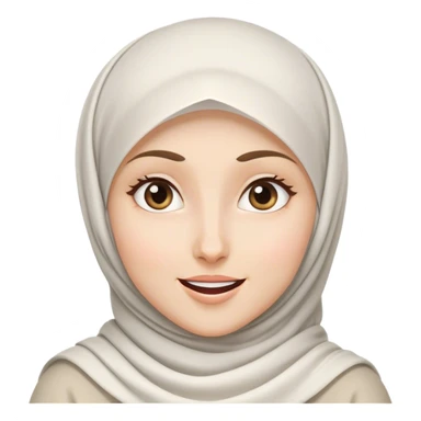 a white hijab woman are thinking something. Her eyes rolling to up right. She got an idea, and her expression were excited! sticker