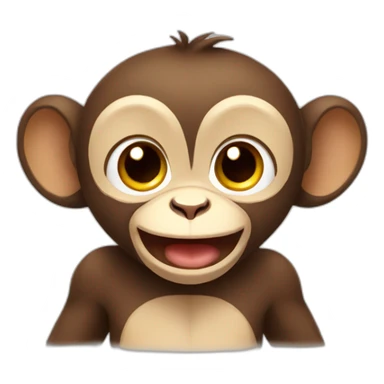 Cute Monkey excited sticker
