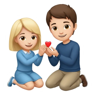 🧎‍♂️‍➡️💍💃 a boy parposing a girl boy on his knee and boy give him ring  sticker