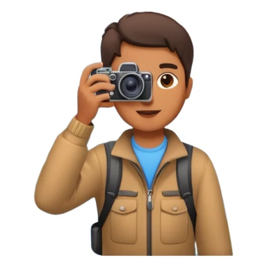 a person taking photos of a mountain landscape, overseas filming sticker