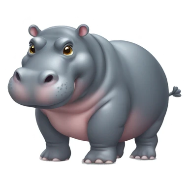 Hippopotames avec son corps sticker