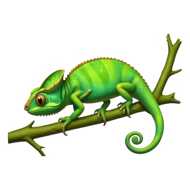 A green chameleon  sticker