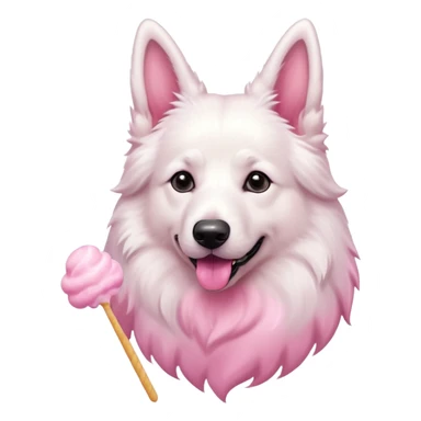 White belgian Shepard loves Cotton candy  in fall sticker